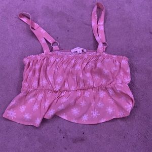 flowy tank with white floral design